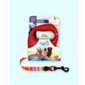Large Red  Dog Leash -  Multi Colored Stripe