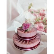 Pink Wedding Favor Cake-Unassembled