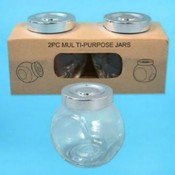 Spice Jar 2 Packglasswsilver Lid