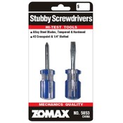 2pc Stubby Screwdriver Set